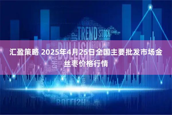 汇盈策略 2025年4月25日全国主要批发市场金丝枣价格行情